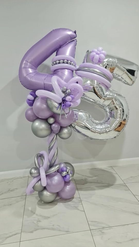 IWERP Lavender 4th birthday balloon adds elegant color to celebrations.