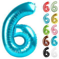 IWERP light blue 40-inch 6 balloon boosts birthday photo moments with a bold focal point.