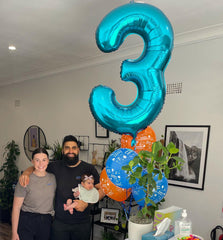 IWERP light-blue 9th birthday balloon setup creates focal point