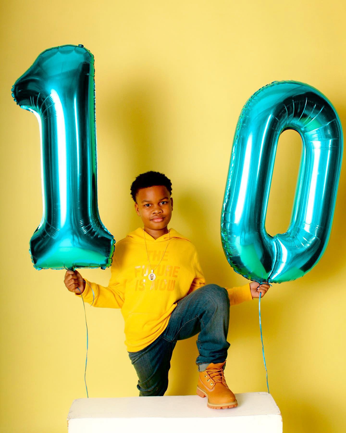 IWERP light blue Number 1 balloon arch display for a celebratory focal point.