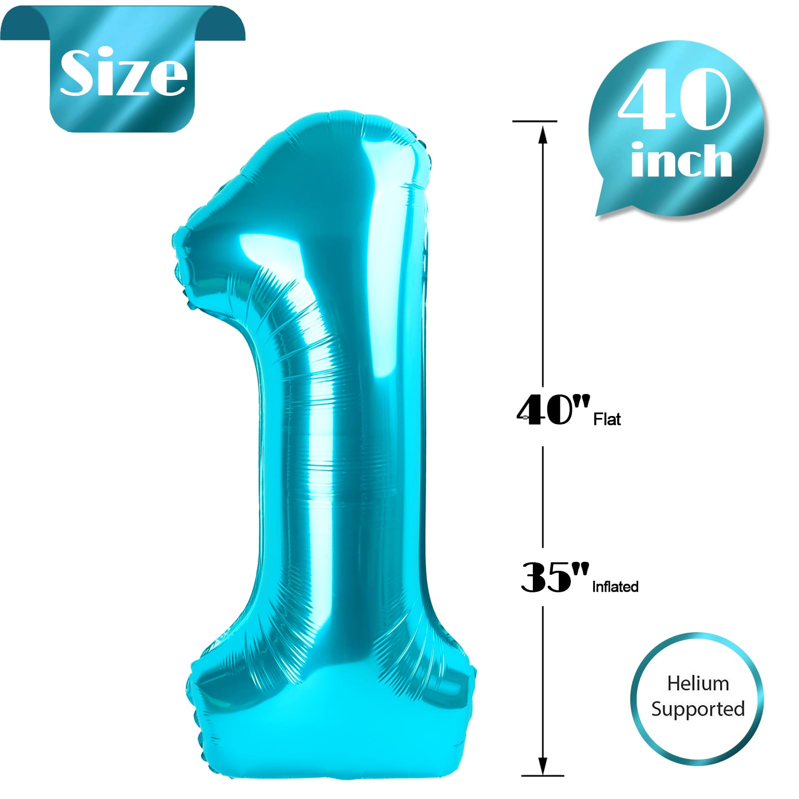 IWERP light blue 40-inch balloon close-up finish gives premium party look.