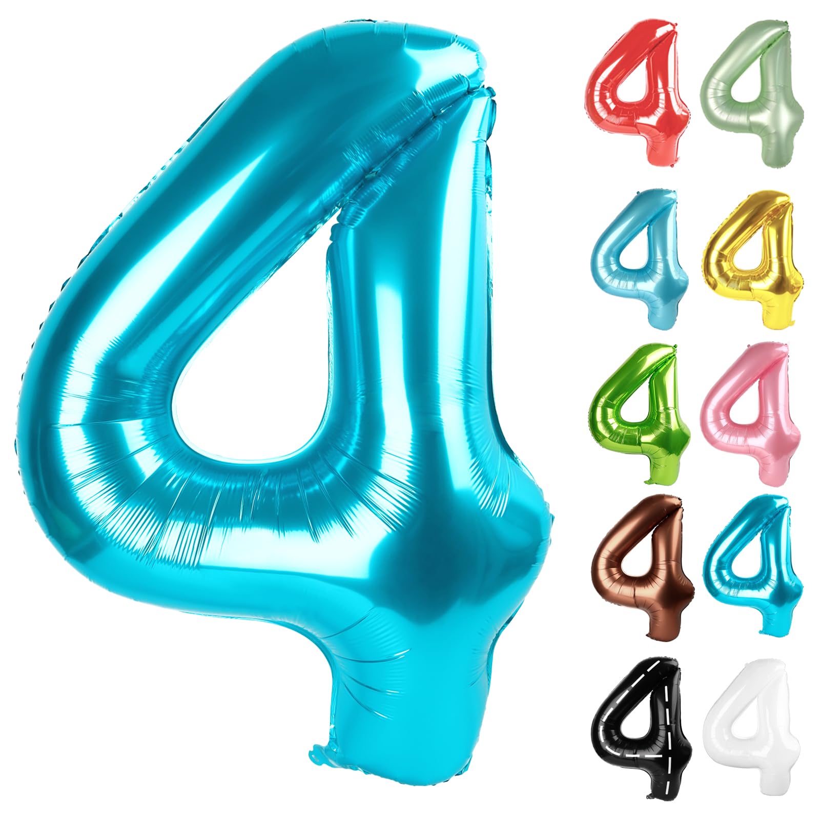 IWERP light blue number 4 balloon 40-inch enhances birthday backdrops
