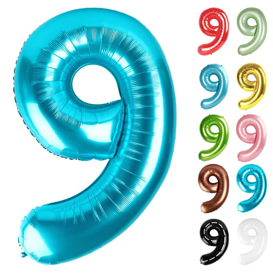 IWERP light-blue number 9 balloon 40-inch bright birthday backdrop for photos