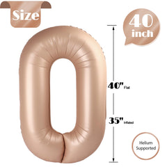 IWERP light brown number 0 balloon 40 inch photo backdrop arrangement