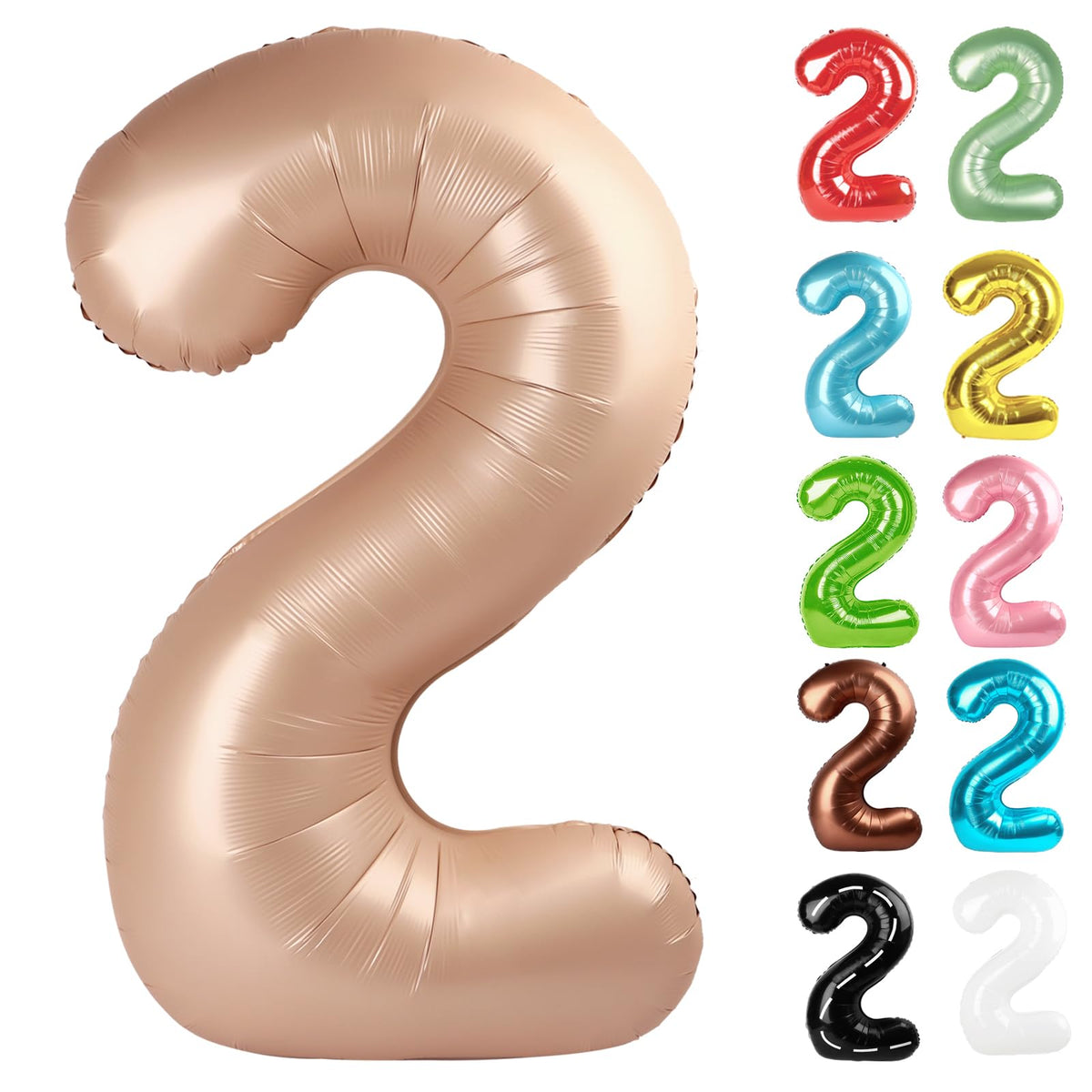 IWERP light brown Number 2 balloon for standout 40-inch milestone displays.