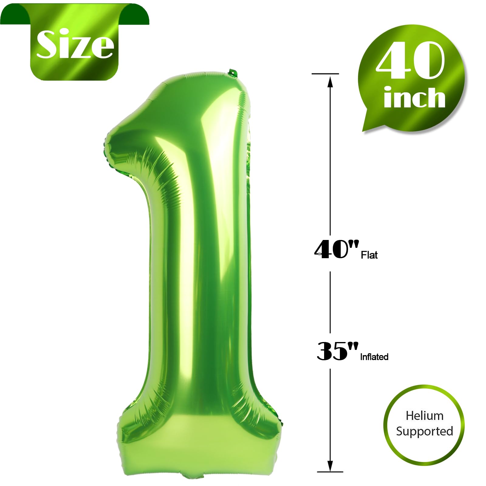 IWERP light green 1st birthday balloon reusable for future celebrations.