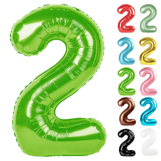 IWERP light green 40-inch number 2 balloon creates a vibrant photo backdrop.
