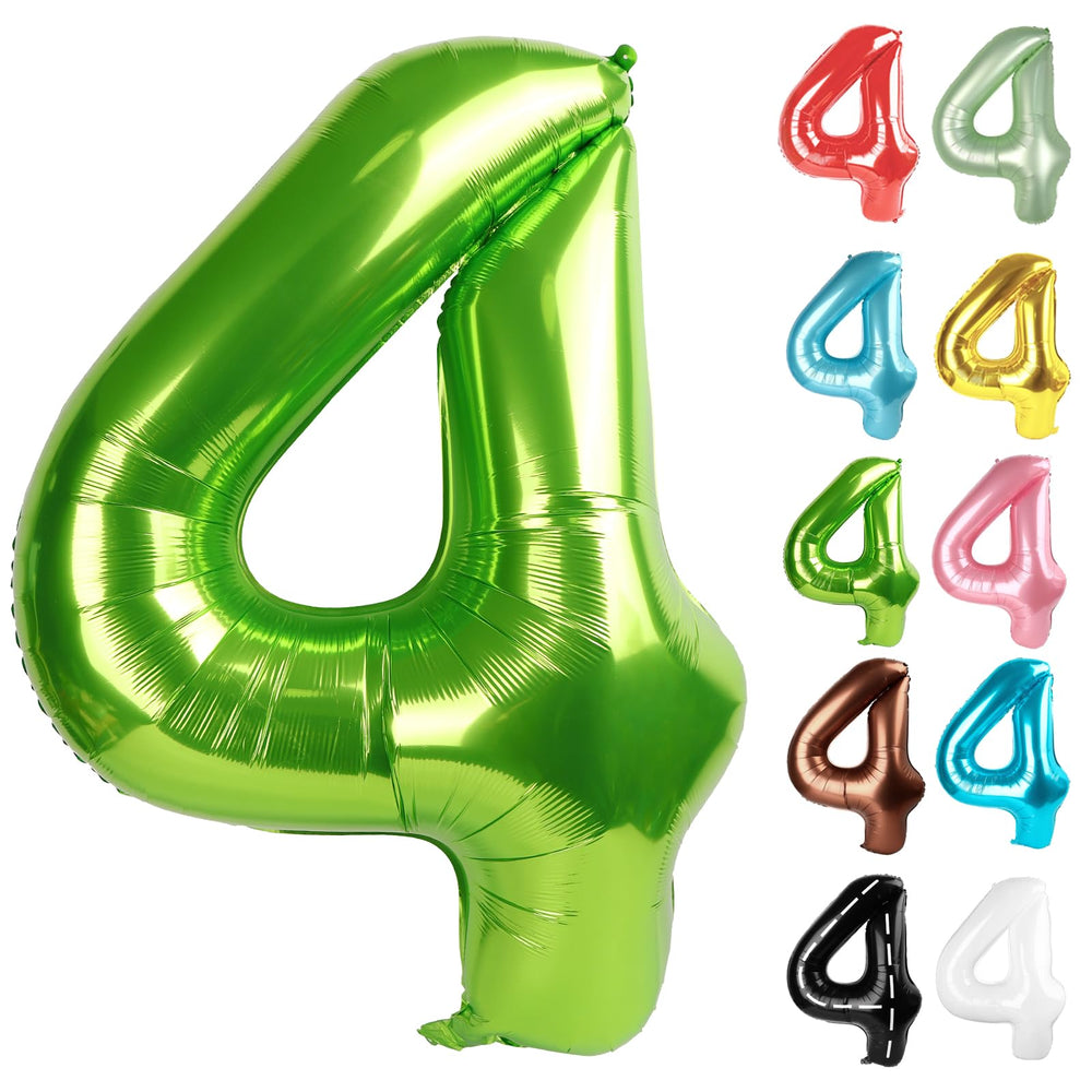 IWERP light-green 40-inch number balloon 4 enhances photo backdrops for a memorable birthday