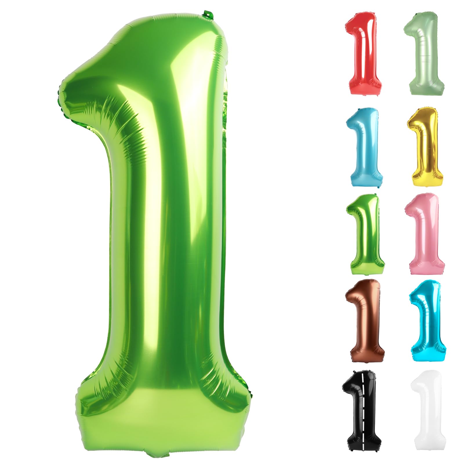 IWERP light green 40-inch number balloon for first birthday creates a bold photo backdrop.