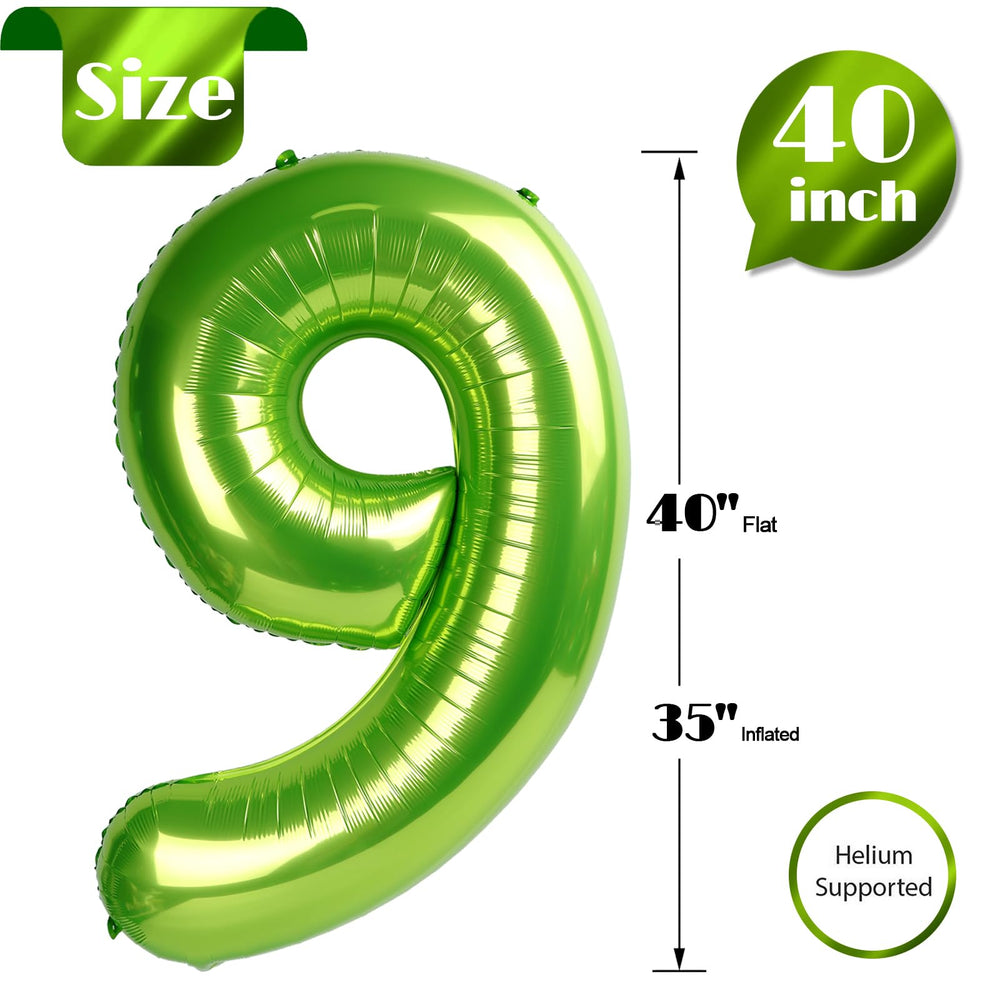 IWERP light-green 9 balloon 40 inch inflated with helium for floating display.