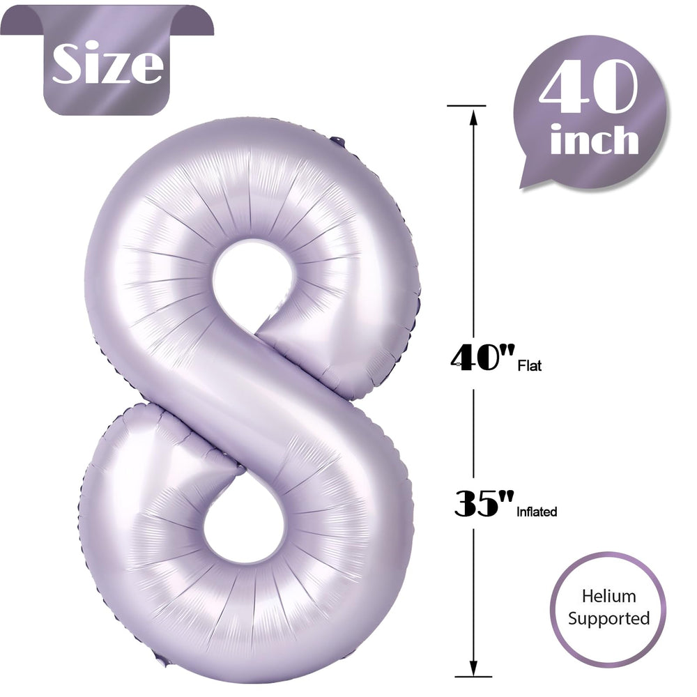 IWERP lilac foil balloon used as wall display for elegant decor.