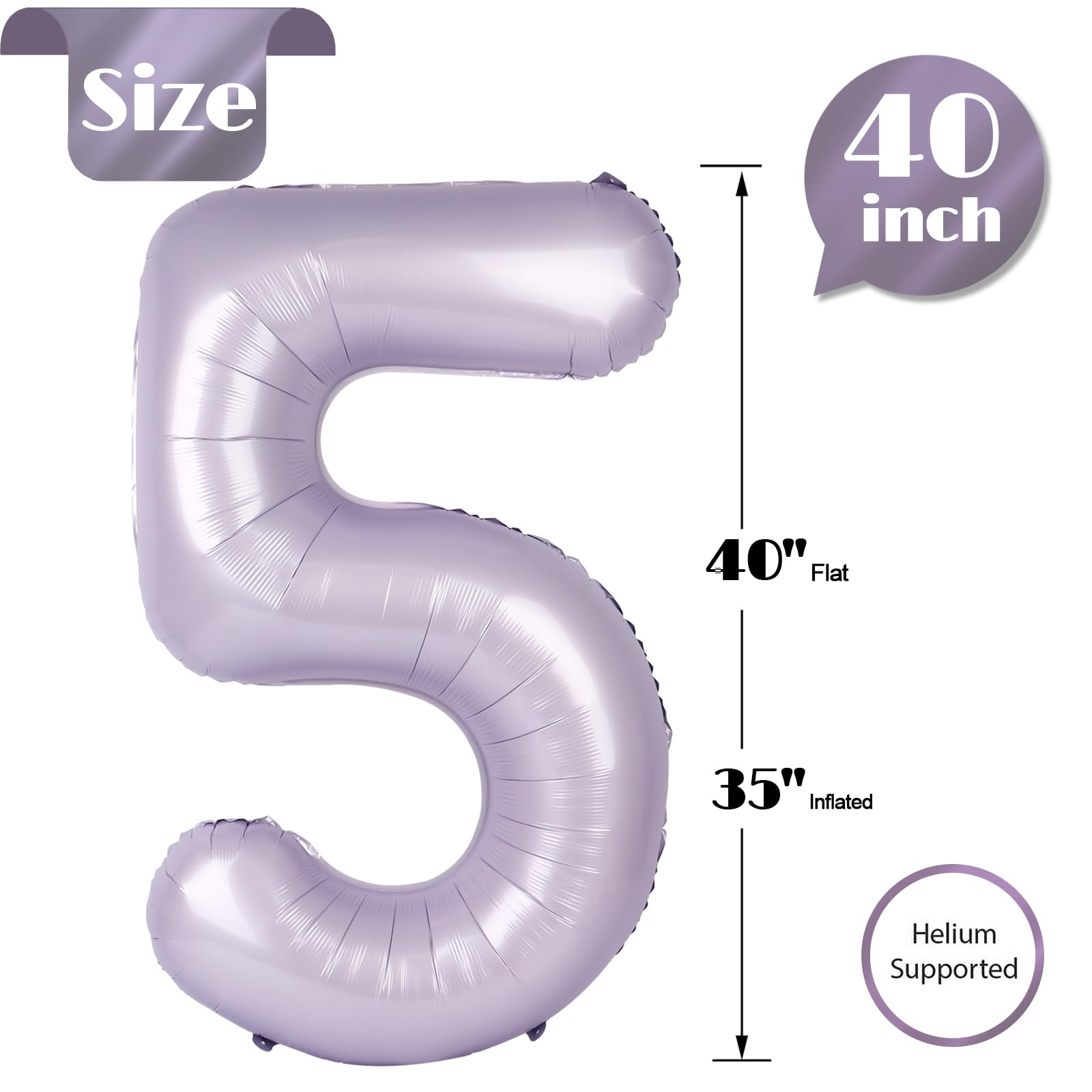 IWERP Lilac Number 5 balloon serves as a striking centerpiece.