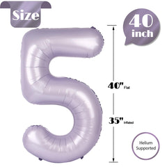 IWERP Lilac Number 5 balloon serves as a striking centerpiece.