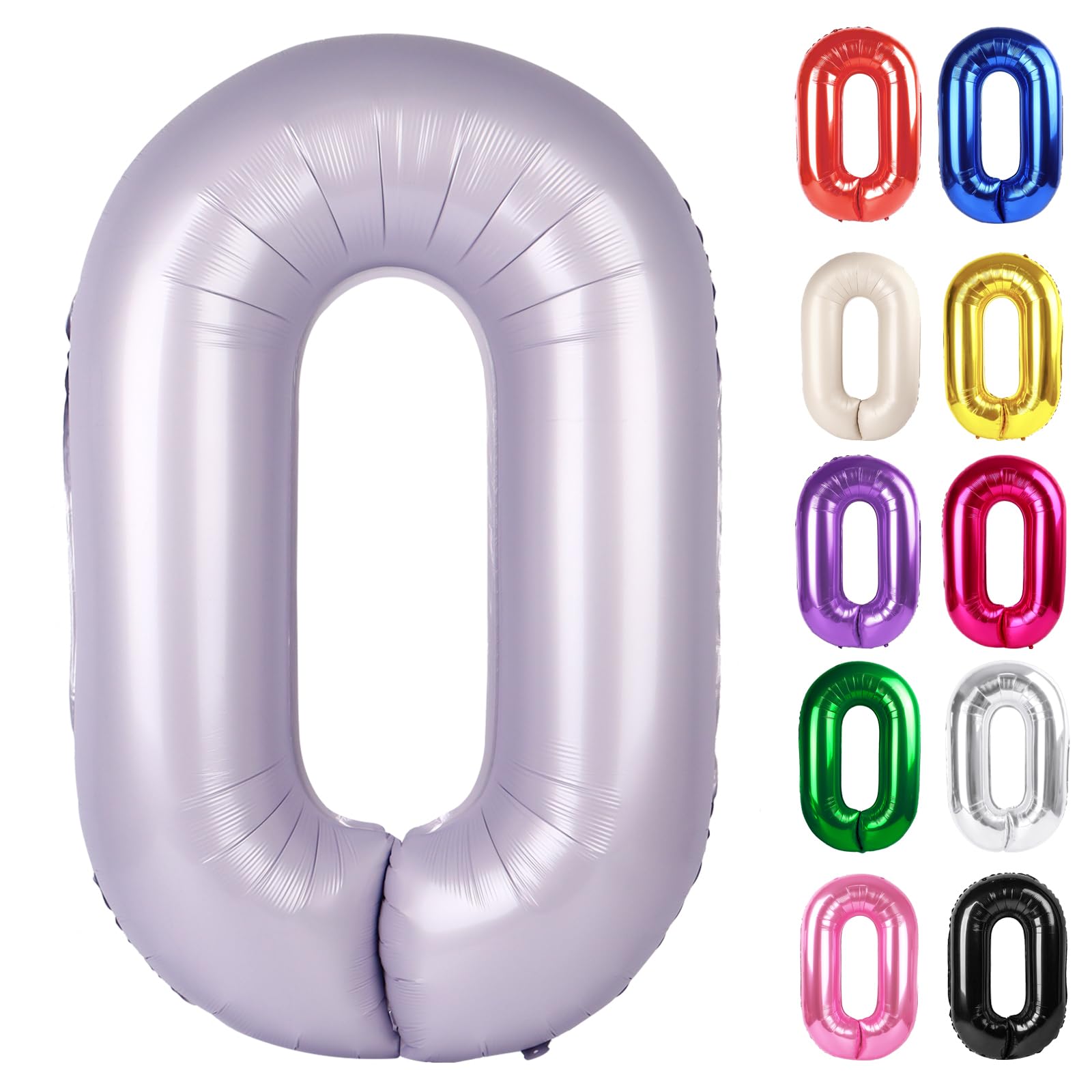 IWERP Lilac Number 0 Balloon 40 Inch creates a dramatic birthday backdrop