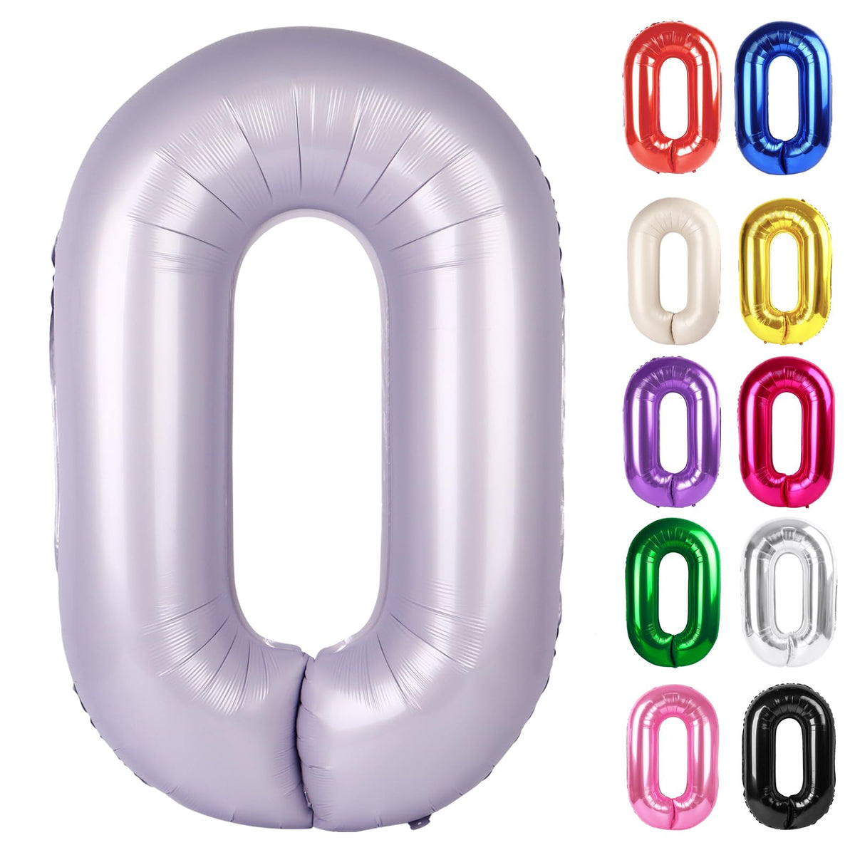 IWERP Lilac Number 0 Balloon 40 Inch creates a dramatic birthday backdrop