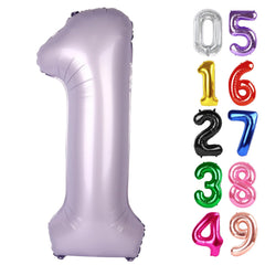 IWERP Lilac Number 1 balloon 40 inch floats for dramatic milestone photo backdrop