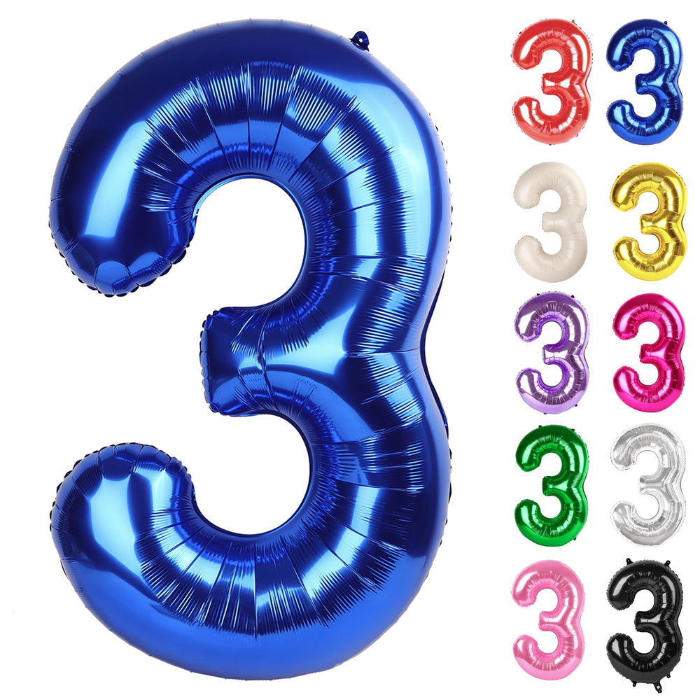 IWERP Metallic Blue 3 balloon front view 40-inch enhances photo backdrops.