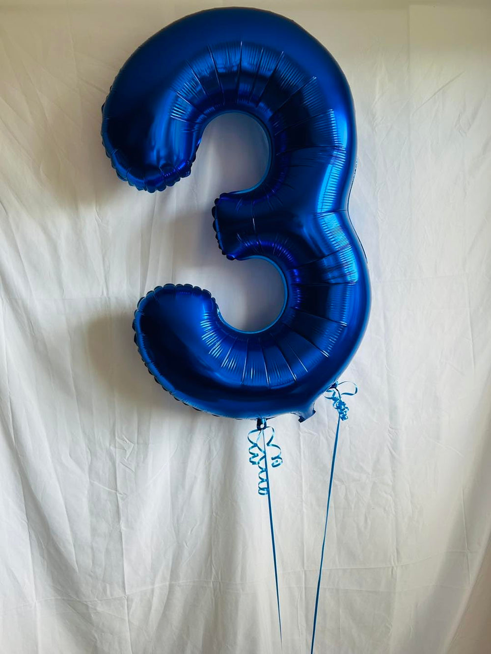 IWERP Metallic Blue 3 balloon side view 40-inch adds depth to displays.