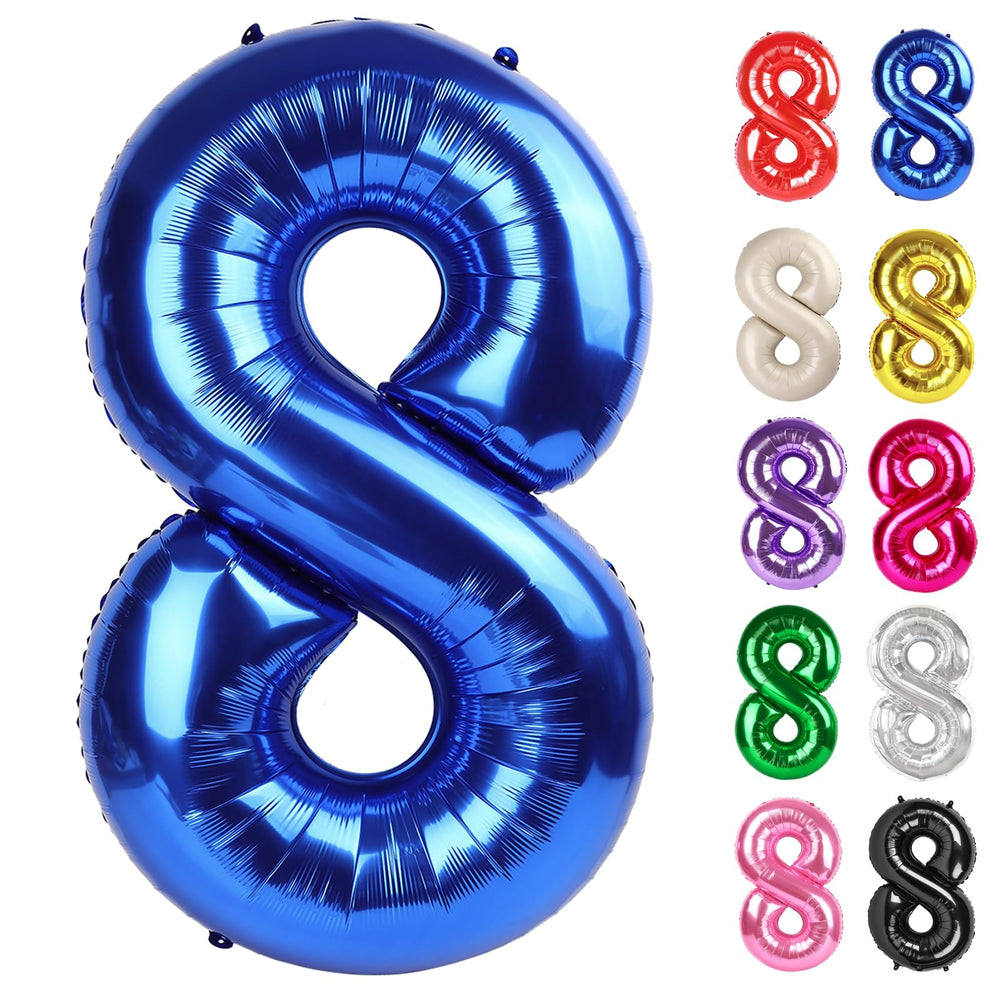 IWERP metallic blue 8-balloon 40-inch creates a bold photo backdrop for celebrations.
