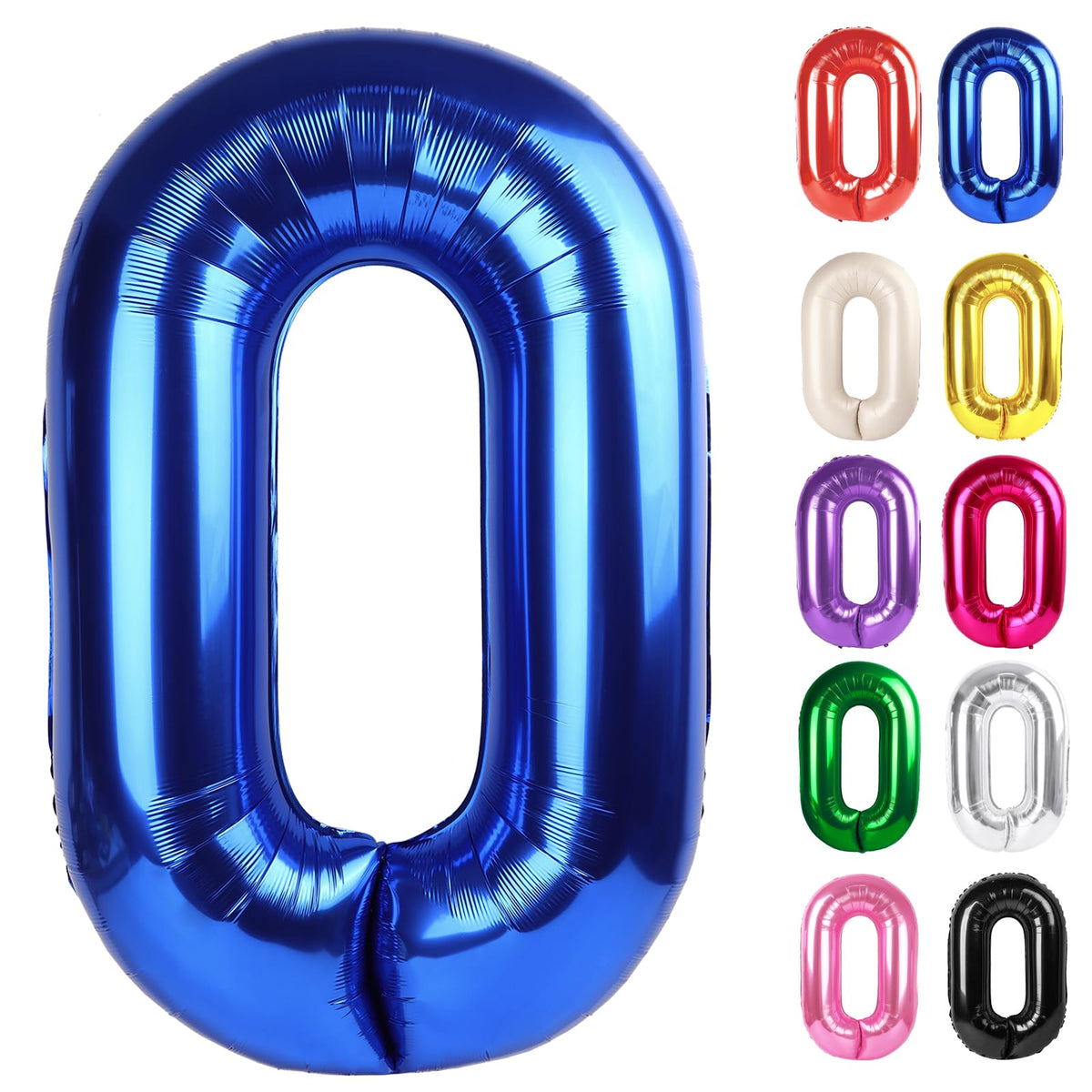 IWERP metallic blue 40-inch number 0 balloon, bold photo backdrop and decor focal point.