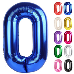 IWERP metallic blue 40-inch number 0 balloon, bold photo backdrop and decor focal point.