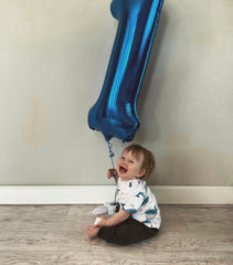 IWERP metallic blue number 1 balloon 40-inch at the entrance decor
