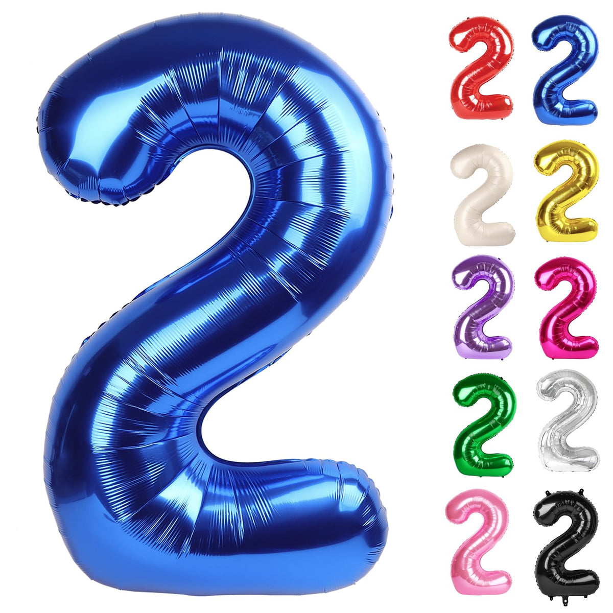 IWERP metallic blue 40-inch number 2 balloon creates a bold photo backdrop.