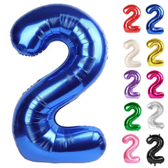 IWERP metallic blue 40-inch number 2 balloon creates a bold photo backdrop.