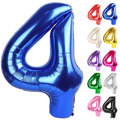 IWERP metallic blue 4-balloon, 40-inch front view for festive photo backdrops.
