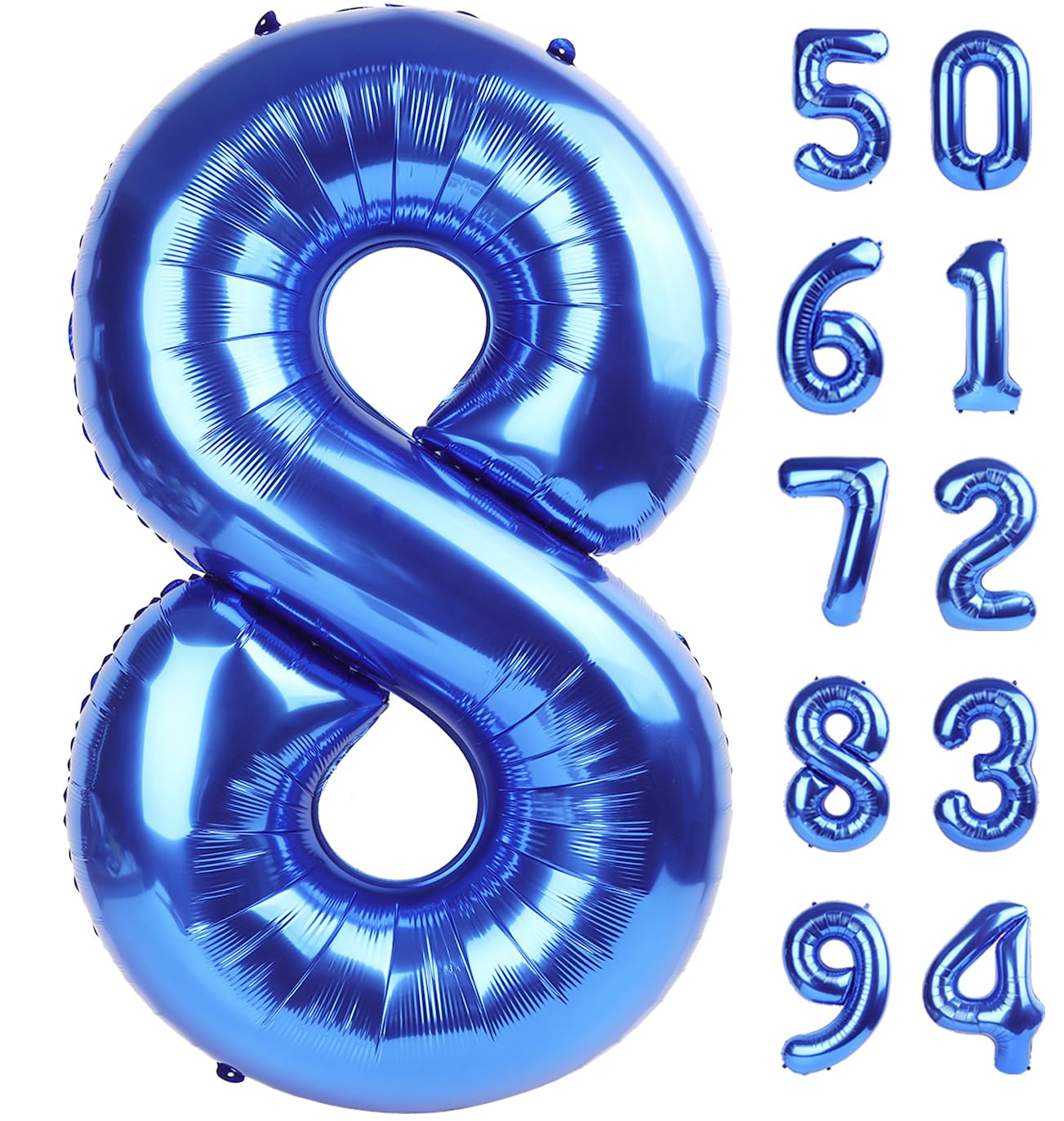 IWERP navy blue 40-inch number 8 balloon as a bold party centerpiece for photos.