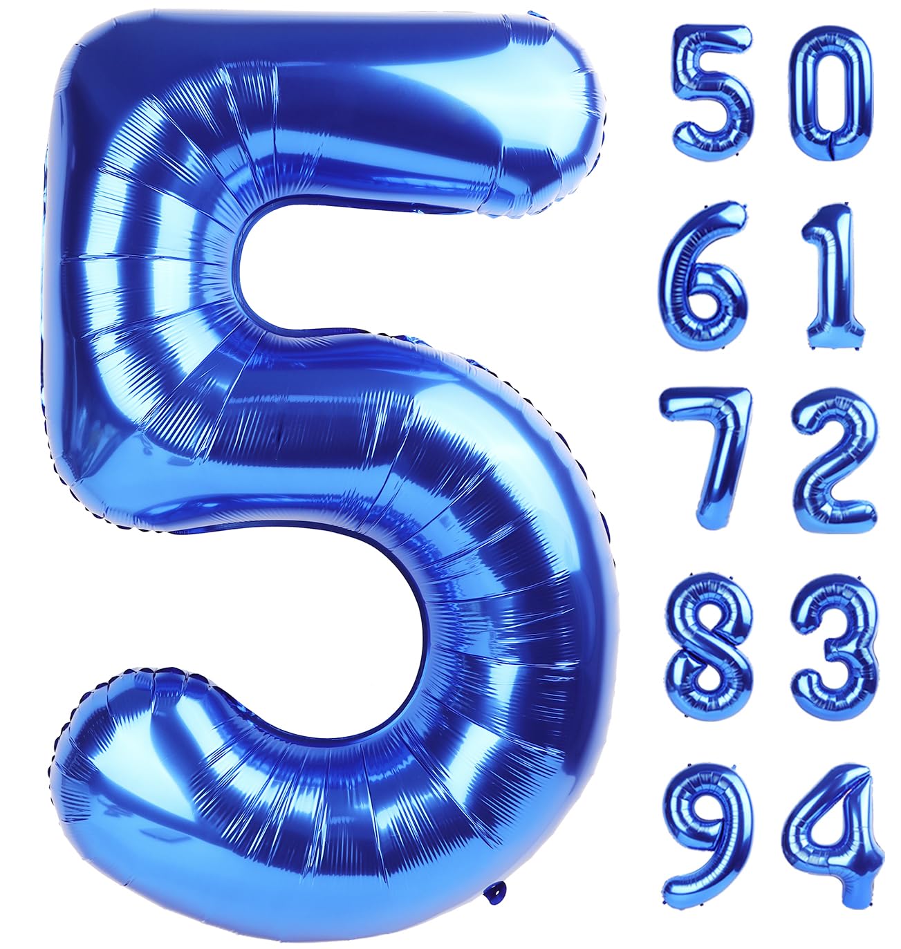 IWERP navy-blue 40-inch number balloon with 5 for standout birthday photos.