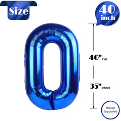 IWERP navy blue 40 inch zero number balloon ideal party decor