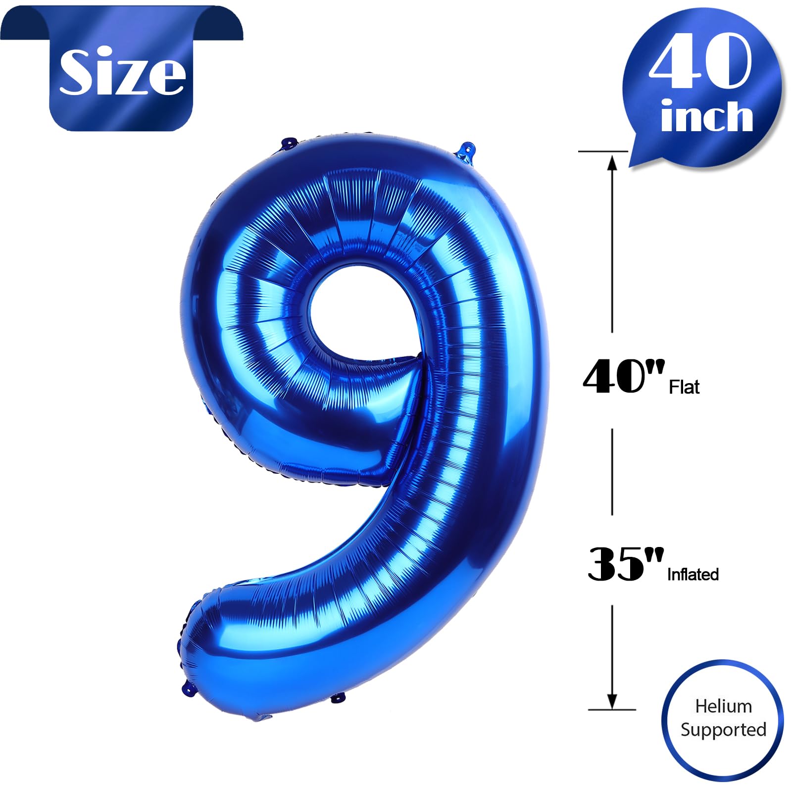 IWERP Navy Blue 9 balloon with theme props enhances party styling.