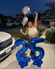 IWERP navy blue foil number balloon 2 for framed selfies.