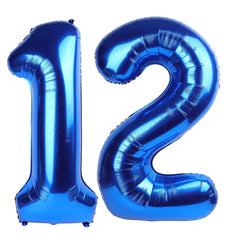 IWERP Navy Blue Number 12 balloon 40-inch centerpiece for a bold birthday backdrop