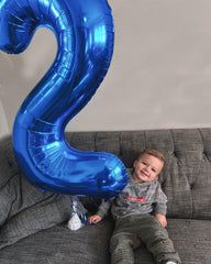 IWERP navy blue 28-number balloon, 40-inch, helium float setup for celebration