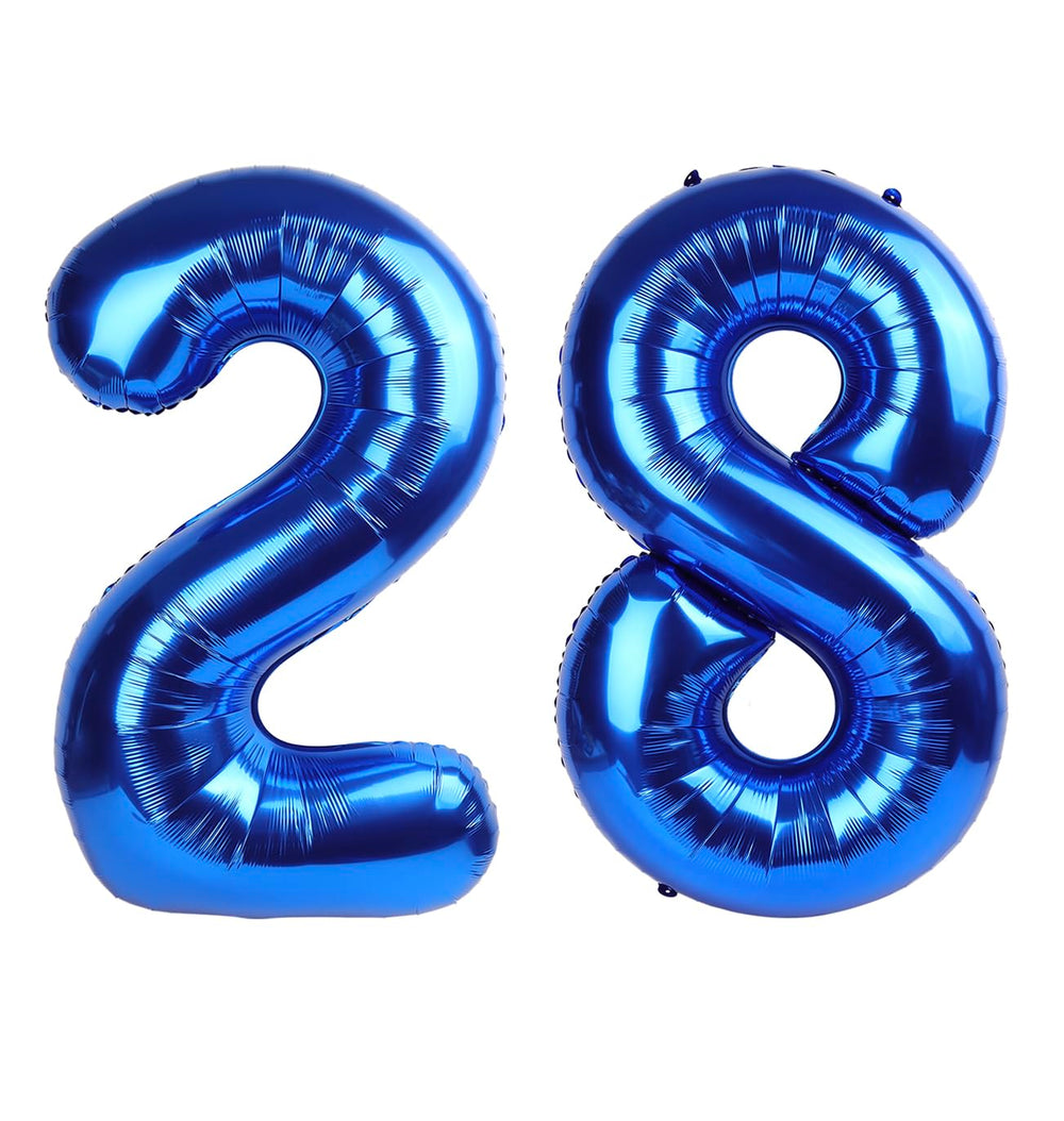 IWERP navy blue 28-number balloon, 40-inch, front view for striking birthday backdrop