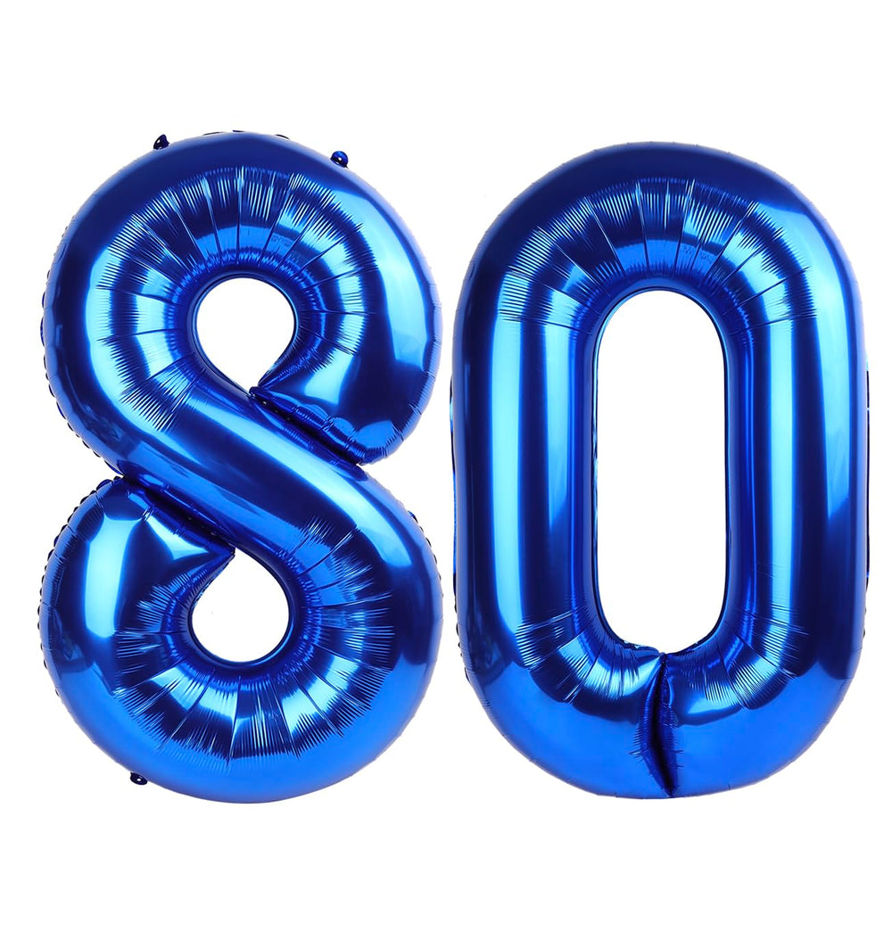 IWERP navy blue 80-number balloon, 40-inch, ideal milestone photo backdrop.