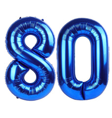 IWERP navy blue 80-number balloon, 40-inch, ideal milestone photo backdrop.