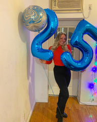 IWERP navy blue birthday balloon air-inflated hanging decoration for walls.