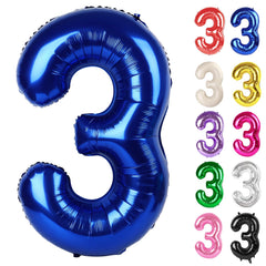 IWERP Night Blue 3-balloon 40-inch front view boosts photo-ready birthday decor.
