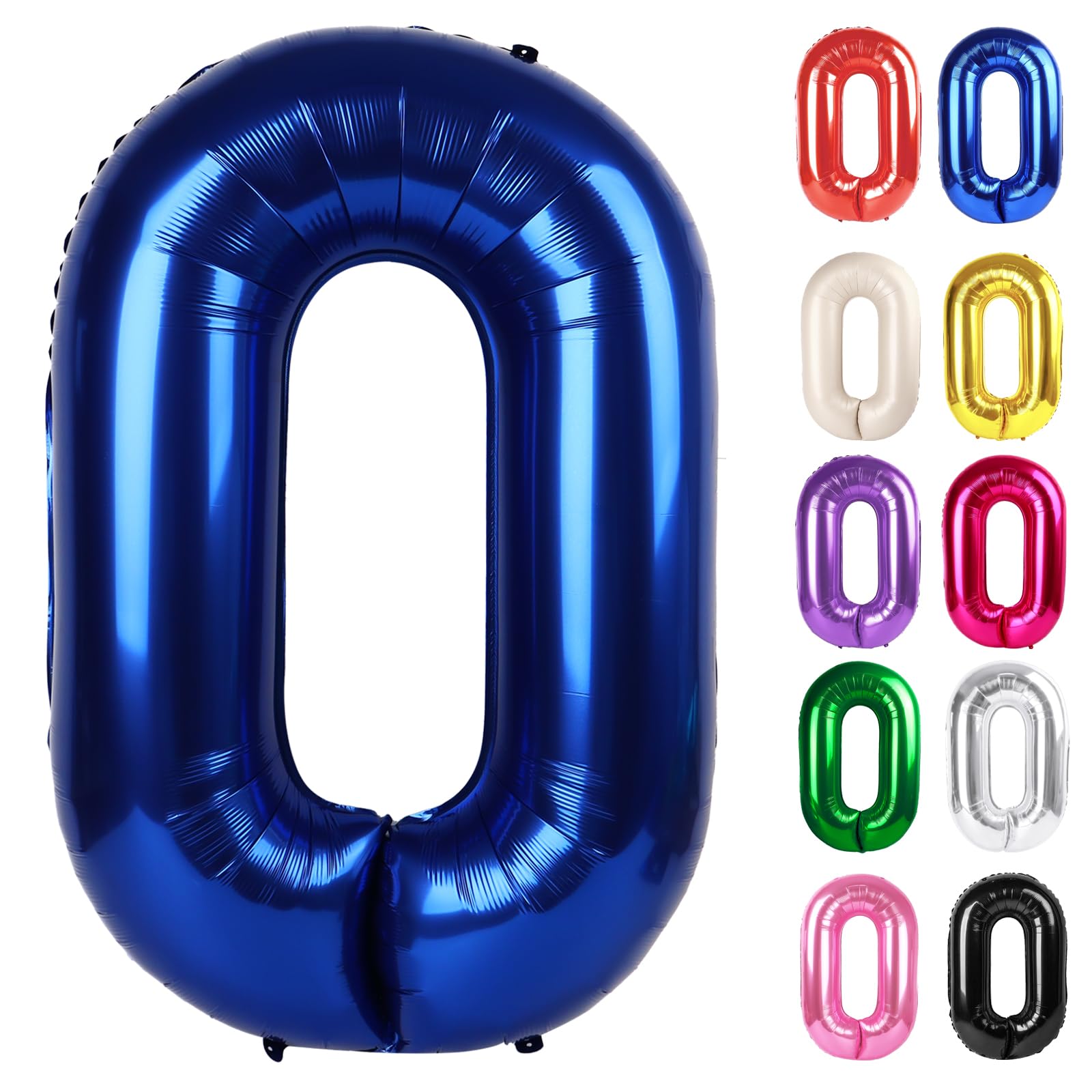 IWERP Night Blue 40-Inch Number 0 Balloon for striking birthday photo backdrops.