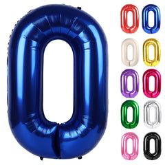 IWERP Night Blue 40-Inch Number 0 Balloon for striking birthday photo backdrops.