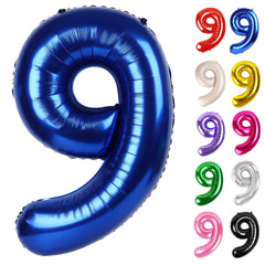 IWERP Night Blue 40-Inch Number 9 Balloon creates a bold photo backdrop.