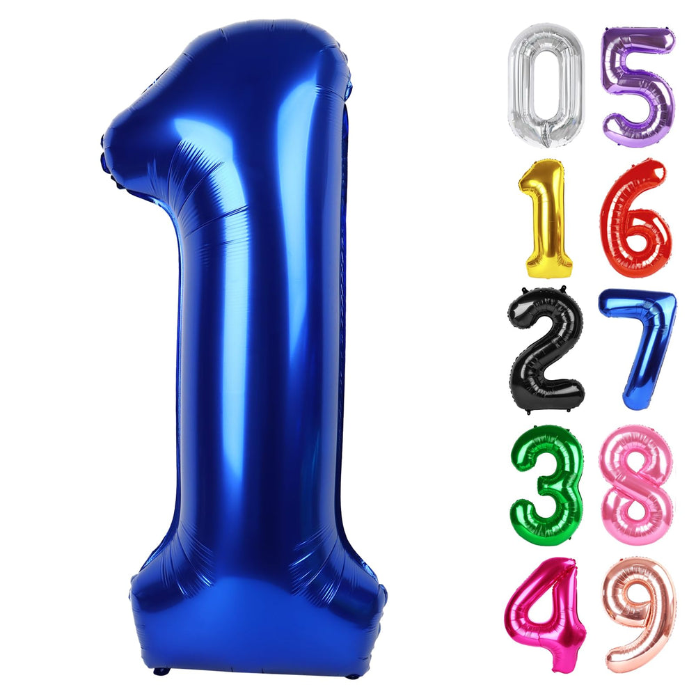IWERP Night Blue 40-inch number balloon floats for a dramatic photo backdrop.