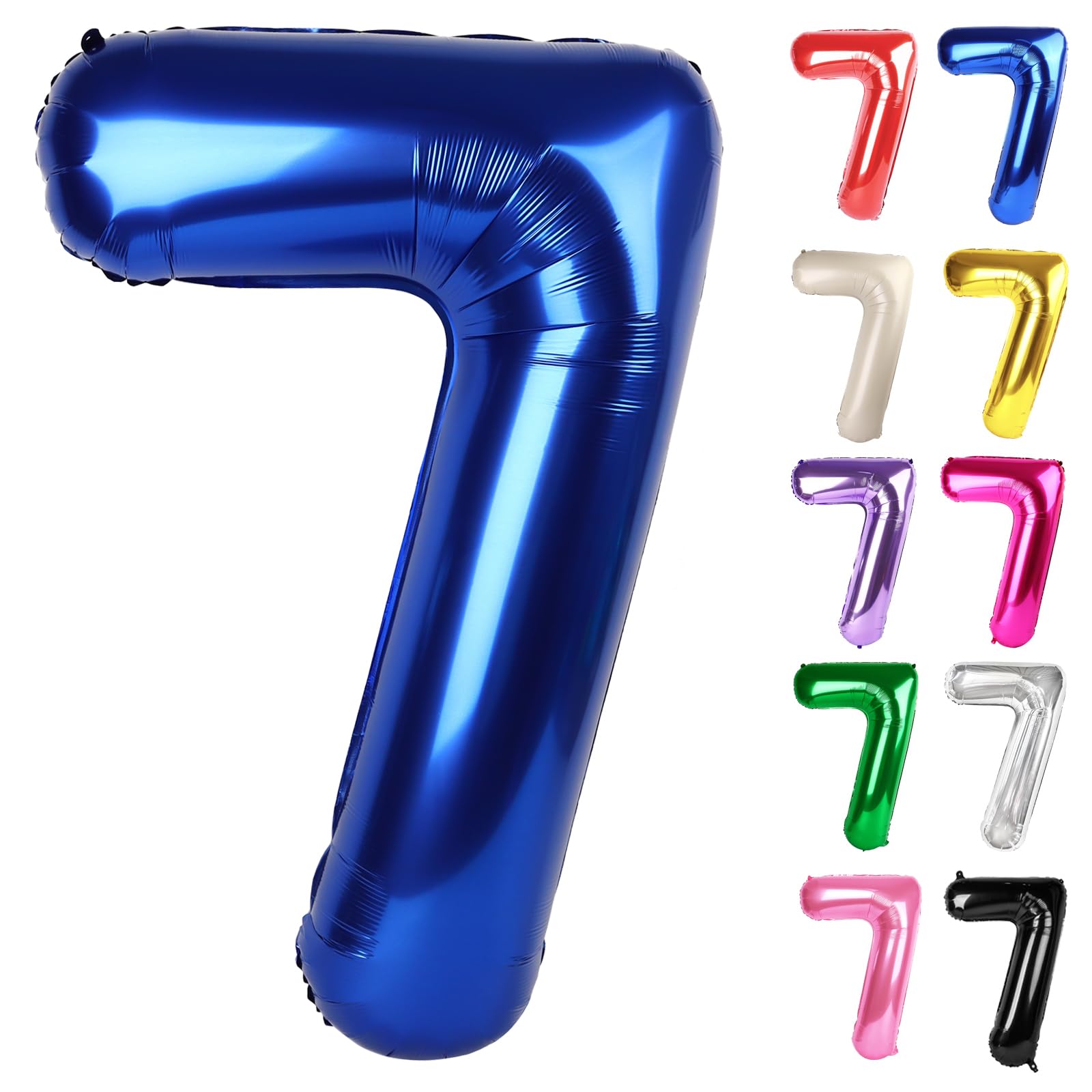 IWERP night blue 7-balloon 40-inch creates a bold birthday photo focal point.