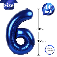 IWERP Night Blue 6 balloon pairs well with other number balloons for themes