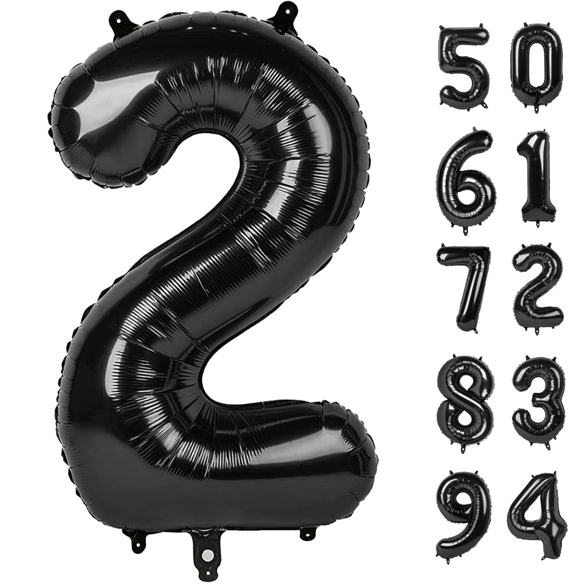 IWERP Number 2 balloon in black, 40-inch, ideal for stylish photo backdrops.