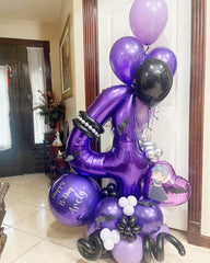 IWERP number 4th foil balloon ideal for dramatic party signage and celebrations.
