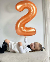 IWERP orange number balloon 4th front view inspires playful birthday setups.